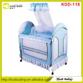 New Light Blue Baby Crib , Inner cradle with mosquito net removable bed rail and side board